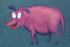 Cartoon: Untitled (small) by vokoban tagged painting,gouache,pig,dog
