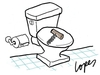 Cartoon: Constipation (small) by Lopes tagged constipation,toilet,corkscrew,opener