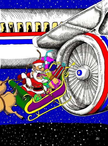 Cartoon: santa engine (medium) by Macawrena tagged mike,mason