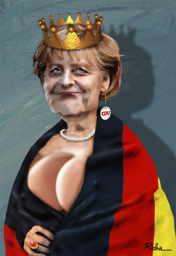 Cartoon: Angela Merkel (medium) by Ridha Ridha tagged angela,merkel,cartoon,by,ridha