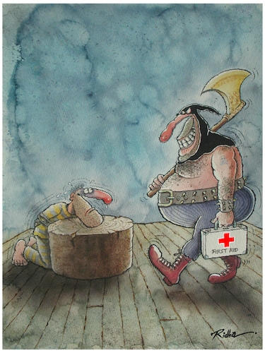 Cartoon: First Aid -cartoon by Ridha (medium) by Ridha Ridha tagged first,aid,cartoon,ridha