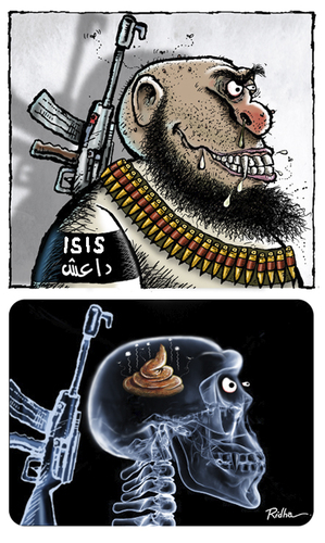 Cartoon: X-Ray (medium) by Ridha Ridha tagged qaeda,al,isis,terrorism,of,face,ugly,the,against,critical,ridha,by,cartoon,ray