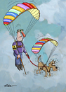 Cartoon: Parachute 2 (small) by Ridha Ridha tagged parachute fallschirm cartoon ridha