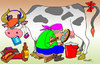 Cartoon: Cow udder (small) by kranev tagged cow eats snickers bounty cocacola rock music milkmaid udder magnifying glass