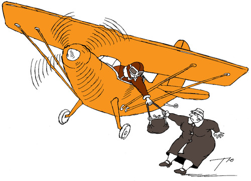 Cartoon: Daylight robbery (medium) by tunin-s tagged airplane,instead,bike