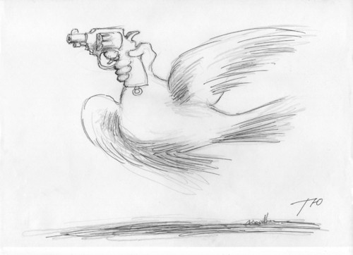 Cartoon: La Paix (medium) by tunin-s tagged dove