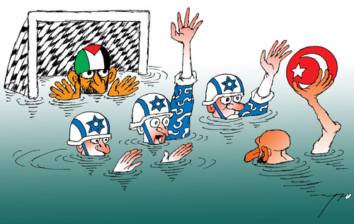 Cartoon: Palestinian water-polo (medium) by tunin-s tagged game