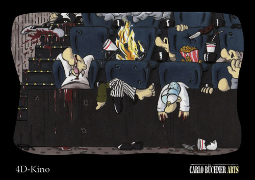 Cartoon: 4D-Cinema (medium) by Carlo Büchner tagged cinema