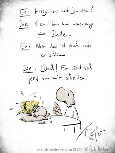 Cartoon: Brille und Scheidung (medium) by Carlo Büchner tagged scheidung,brille,ehe,mann,frau,cartoon,humor,spaß,witz,gag,kunst,zeichnung,carlo,büchner,arts,2014