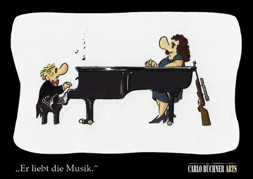 Cartoon: Er liebt die Musik (medium) by Carlo Büchner tagged musik,piano