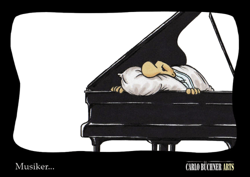Cartoon: Musiker... (medium) by Carlo Büchner tagged musik,piano