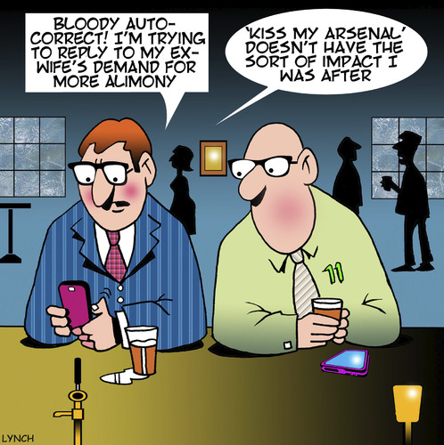 Cartoon: Auto correct (medium) by toons tagged auto,alimony,correct,kiss,my,arse,insults,alimony,auto,correct,kiss,my,arse,insults