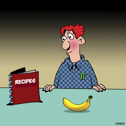 Cartoon: Banana recipe (medium) by toons tagged banana,recipes,food,dinner,snacks,breakfast,potassium,banana,recipes,food,dinner,snacks,breakfast,potassium