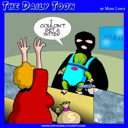 Cartoon: Bank robbers (medium) by toons tagged baby,sitters,banks,thief,robbers,baby,sitters,banks,thief,robbers