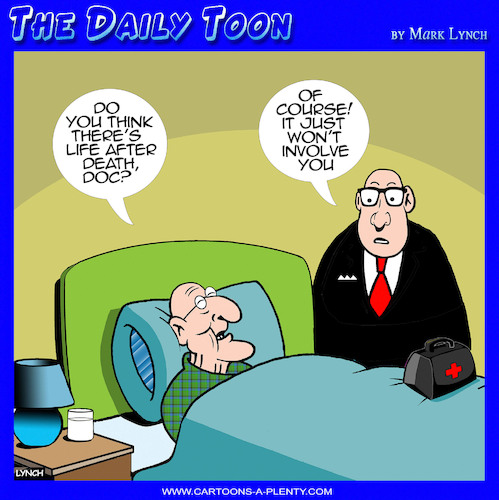 Cartoon: Bedside manner (medium) by toons tagged doctors,gp,family,doctor,pensioners,death,bed,life,after,doctors,gp,family,doctor,pensioners,death,bed,life,after