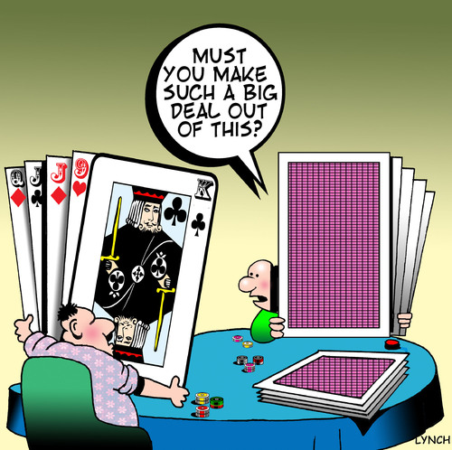 Cartoon: Big Deal (medium) by toons tagged poker,cards,gambling,dealing,card,dealer,chips,game,of,chance