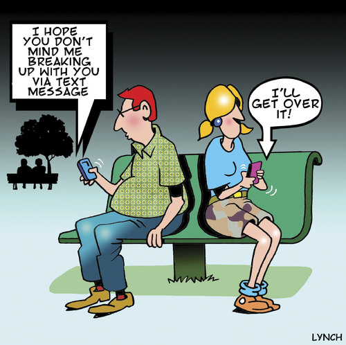Cartoon: Breaking up (medium) by toons tagged texting,social,media