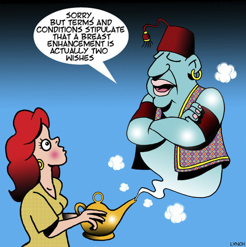 Cartoon: Breast enhancement (medium) by toons tagged genie,in,bottle,breast,enhancement,three,wishes,terms,and,conditions,plastic,surgery,genie,in,bottle,breast,enhancement,three,wishes,terms,and,conditions,plastic,surgery