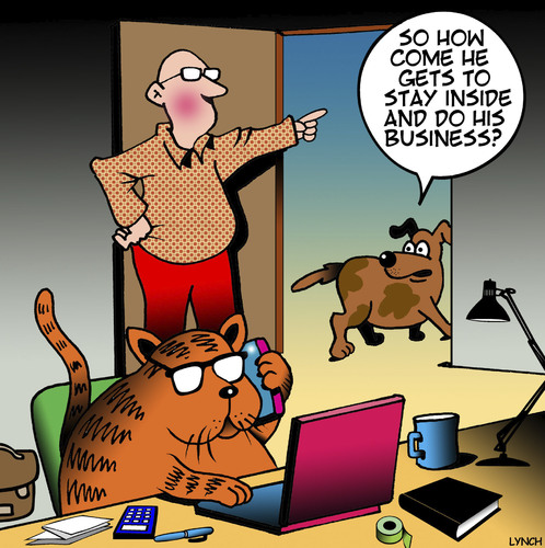 Cartoon: Cats business (medium) by toons tagged cats,dogs,toilet,habits,dog,poo,cat,animals,cats,dogs,toilet,habits,dog,poo,cat,animals