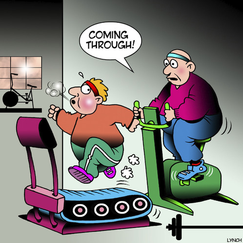 Cartoon: Coming through (medium) by toons tagged exercise,bike,running,machine,gyms,working,out,cyclist,riding,keeping,fit,overweight,exercise,bike,running,machine,gyms,working,out,cyclist,riding,keeping,fit,overweight