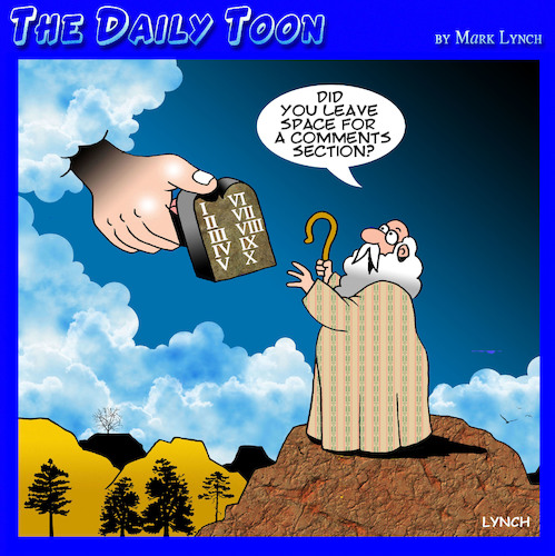 Cartoon: Comments section (medium) by toons tagged ten,commandments,moses,online,comment,ten,commandments,moses,online,comment