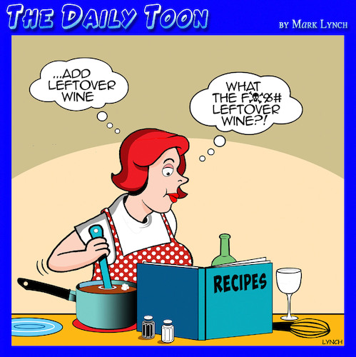 Cartoon: Cooking with wine (medium) by toons tagged recipes,left,over,wine,recipes,left,over,wine