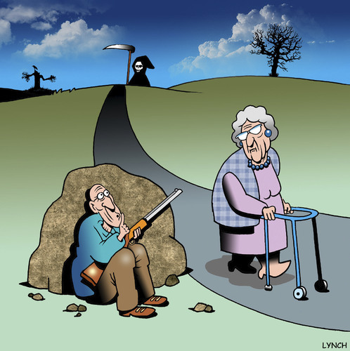 Cartoon: Death ambush (medium) by toons tagged old,ageing,death,of,angel,people
