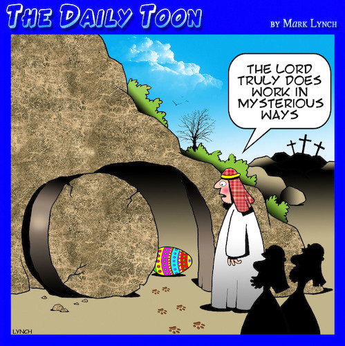 Cartoon: Easter Sunday (medium) by toons tagged resurrection,crucifixion,easter,eggs,resurrection,crucifixion,easter,eggs