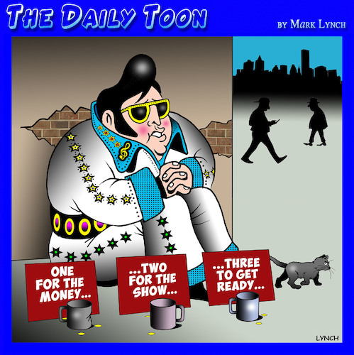 Cartoon: Elvis (medium) by toons tagged blue,suede,shoes,elvis,presley,rock,and,roll,oldies,cats,blue,suede,shoes,elvis,presley,rock,and,roll,oldies,cats