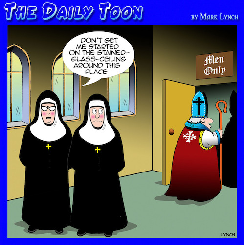 Cartoon: Glass ceiling (medium) by toons tagged nuns,priests,no,women,allowed,the,church,nuns,priests,no,women,allowed,the,church