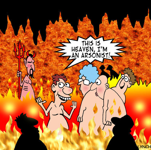 Cartoon: Heaven (medium) by toons tagged heaven,hell,arson,fire,sinner