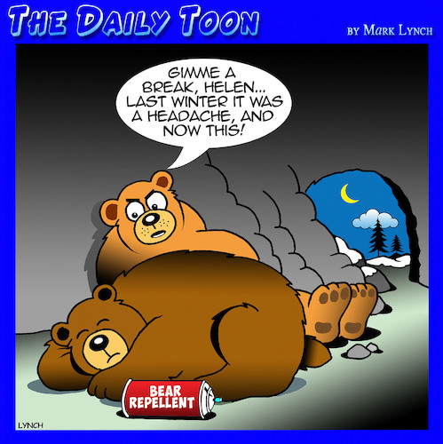 Cartoon: Hibernation (medium) by toons tagged bear,repellent,bears,bear,repellent,bears