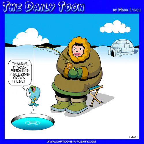 Cartoon: Ice fishing (medium) by toons tagged ice,fisherman,cold,weather,eskimos,fishing,inuits,ice,fisherman,cold,weather,eskimos,fishing,inuits