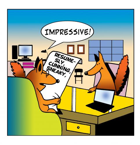 Cartoon: impressive (medium) by toons tagged foxes,fox,hunting,animals,resume,jobs,employment
