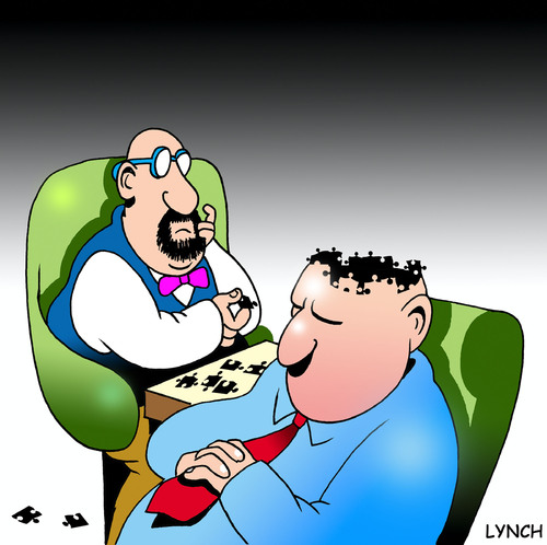 Cartoon: jigsaw puzzle (medium) by toons tagged psychiatrist,psycology,puzzles,jigsaw,games