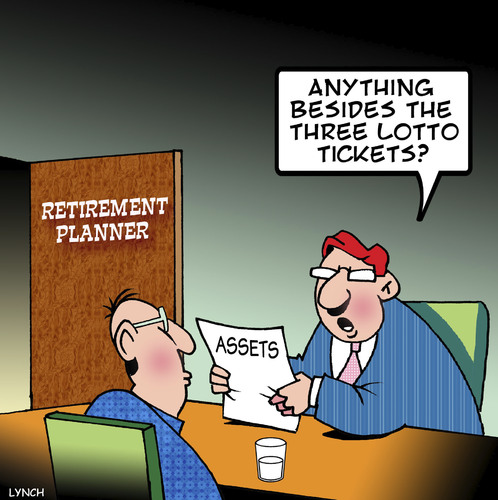 Cartoon: Lotto tickets (medium) by toons tagged lotto,retirement,planning,financial,advisor