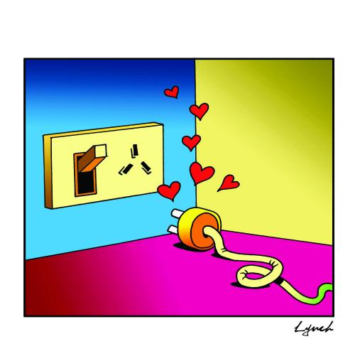 Cartoon: made for each other (medium) by toons tagged love,electricity,relationships,