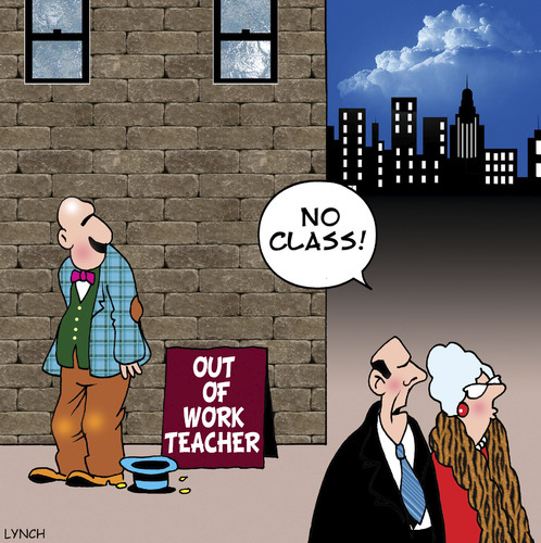 Cartoon: no class (medium) by toons tagged education,beggers,teachers,students,classrooms