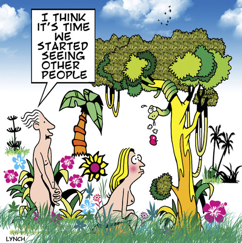 Cartoon: Other people (medium) by toons tagged eve,and,adam,dating,love,religion,god,garden,of,eden