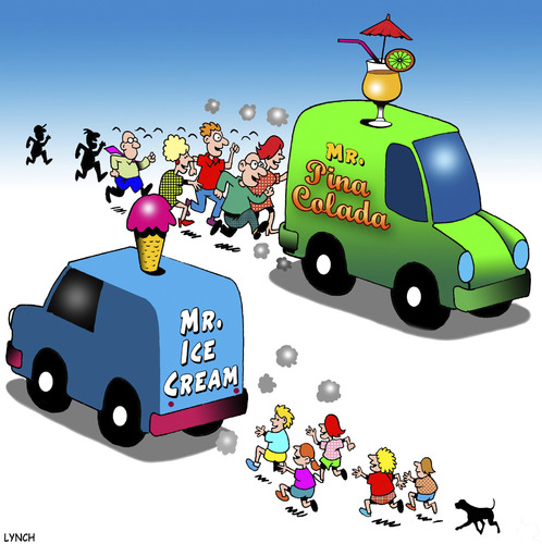 Cartoon: Pina Colada (medium) by toons tagged cocktails,pina,colada,ice,cream,truck,cocktails,pina,colada,ice,cream,truck