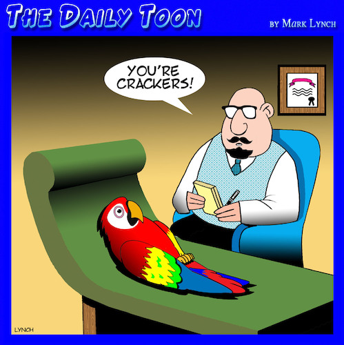 Cartoon: Polly want a cracker (medium) by toons tagged parrot,parakeet,crackers,parrot,parakeet,crackers
