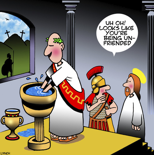 Cartoon: Pontius Pilot (medium) by toons tagged pontius,pilot,easter,crucifixion,pontius,pilot,easter,crucifixion