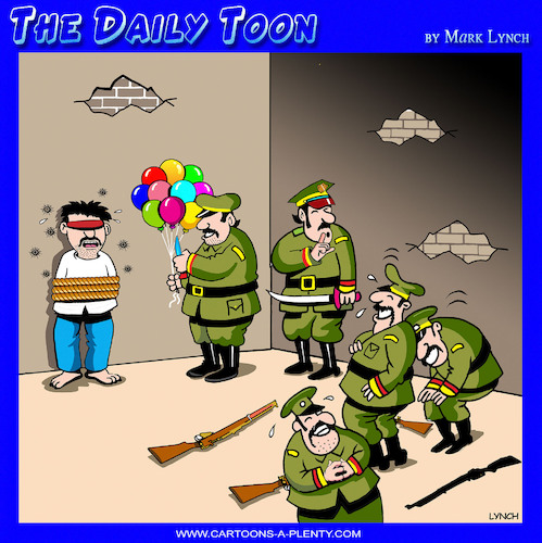 Cartoon: Practical joke (medium) by toons tagged firing,squads,practical,jokes,firing,squads,practical,jokes