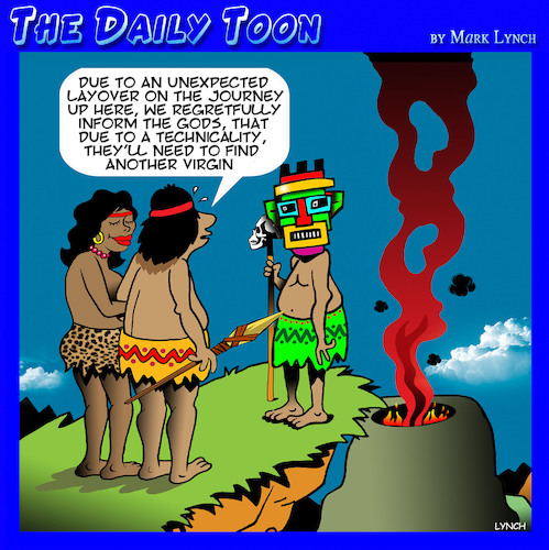 Cartoon: Sacrifice a virgin (medium) by toons tagged human,sacrifice,virginity,natives,pagans,human,sacrifice,virginity,natives,pagans