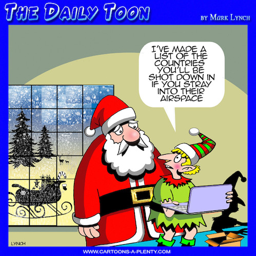Cartoon: Santa alert (medium) by toons tagged foreign,airspace,santas,sleigh,christmas,gifts,foreign,airspace,santas,sleigh,christmas,gifts