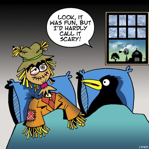 Cartoon: Scarecrow not so scary (medium) by toons tagged scarecrow,crows,birds,farms,scarecrow,crows,birds,farms