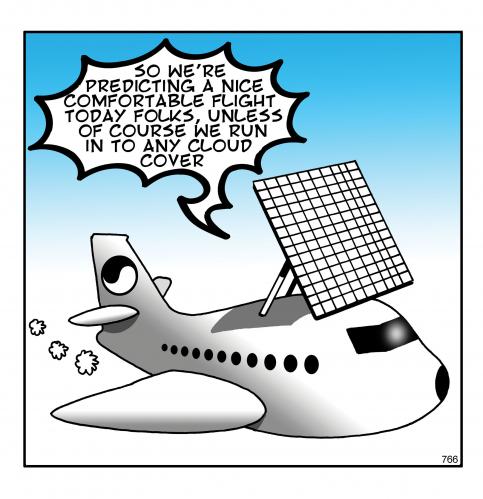 Cartoon: solar plane (medium) by toons tagged solar,renewable,aircraft,flying,airlines