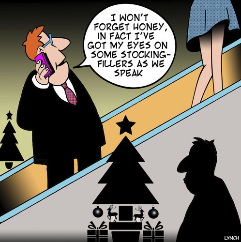Cartoon: Stocking filler (medium) by toons tagged christmas,shopping,stocking,fillers,long,legs,escalator,gifts,mini,skirt,christmas,shopping,stocking,fillers,long,legs,escalator,gifts,mini,skirt