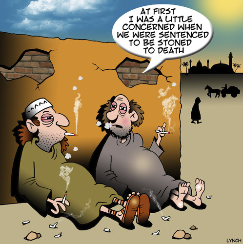 Cartoon: Stoned to death (medium) by toons tagged stoning,stoned,to,death,marijuana,drugs,middle,eastern,customs,punishment,stoning,stoned,to,death,marijuana,drugs,middle,eastern,customs,punishment