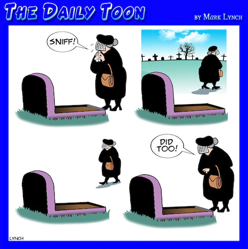 Cartoon: The last word (medium) by toons tagged did,too,gotcha,last,word,funeral,burial,widow,did,too,gotcha,last,word,funeral,burial,widow